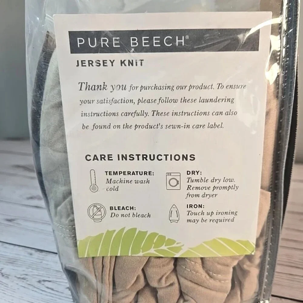 Pure Beech Jersey Knit Sheet Set TWIN 100% Modal Soft Bedding Beige Taupe NEW